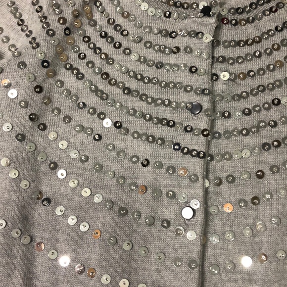 SUPER CUTE!! Banana Republic sz S gray and sequin cardigan - Picture 3 of 8